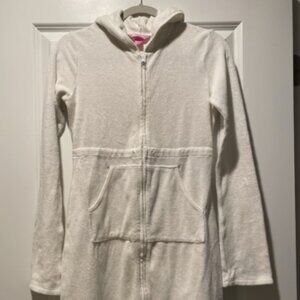 Victoria’s Secret PINK Swim Bathing Suit Terry Dress Coverup hoodie White Small